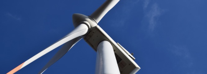 White Wind turbine