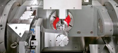 The inside a CNC machine