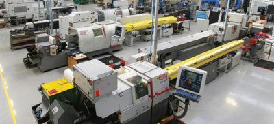 CNC machines in a warehouse