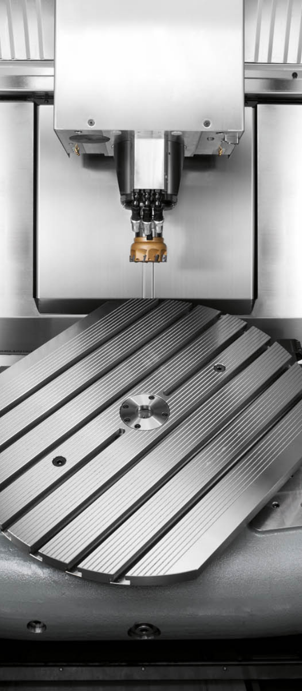 a close-up image of a 5 axis machine