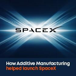 space X additive manufacturing banner