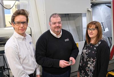 Neil Lawson, operations director at Martin Aerospace with Kingsbury Staff