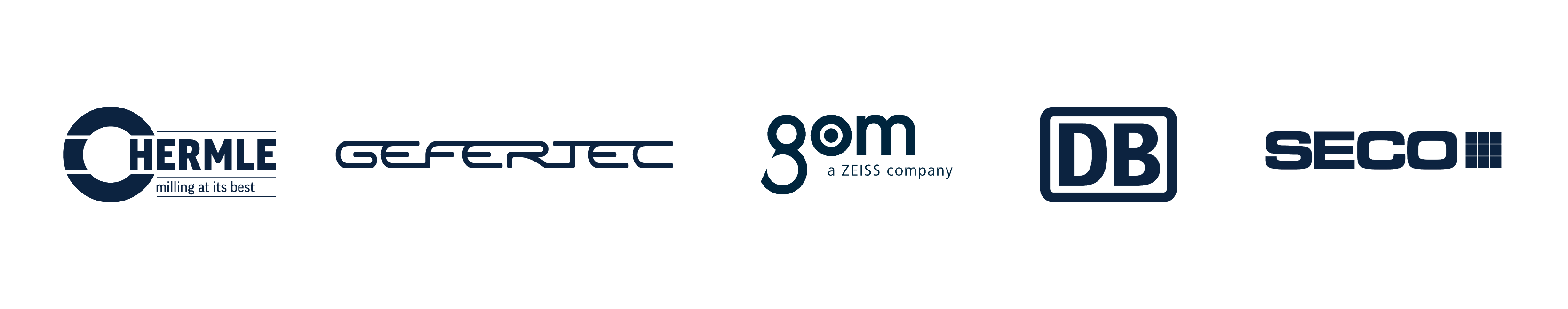 Hermle, Gefertex, GOM, DB and Seco logos