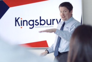 Kingsbury employee talking at an event