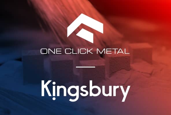 One Click Metal and Kingsbury logos