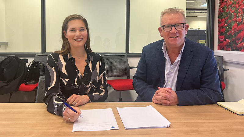 Richard Kingsbury and Babcock representative sitting at table