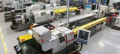 CNC machines in a warehouse