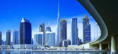 Tall buildings representing the landscape of the middle east