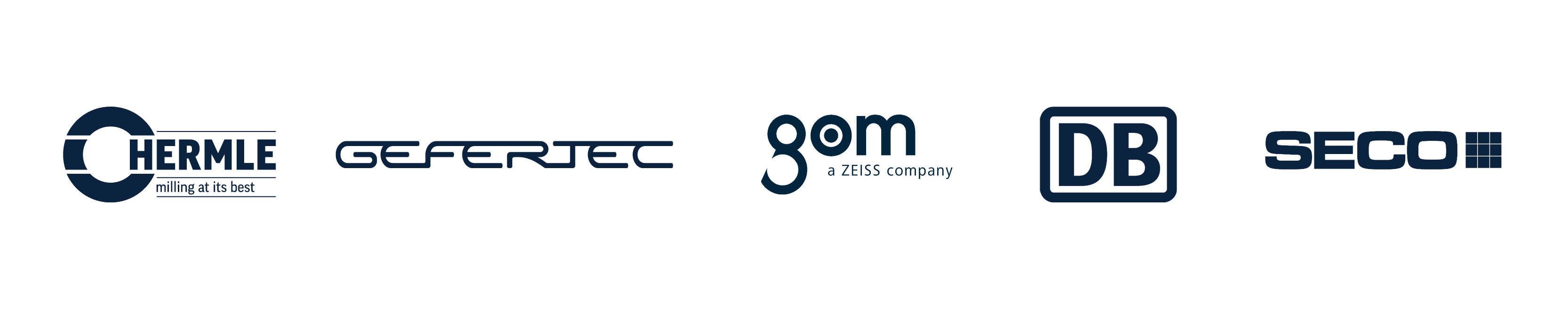 Hermle, Gefertex, GOM, DB and Seco logos