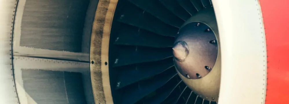 Aeroplane turbine close-up